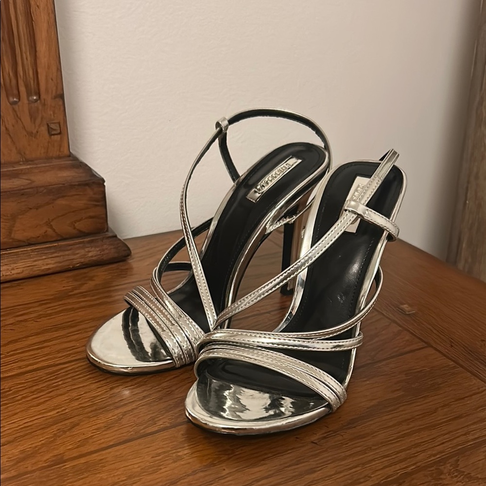 Forever 21 Silver Strappy Heels